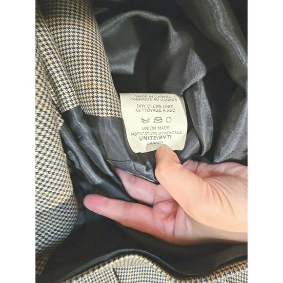Nautica Neptune Sport Jacket/Blazer Men's 42R Beige Blue Houndstooth Wool Canada - Picture 12 of 14